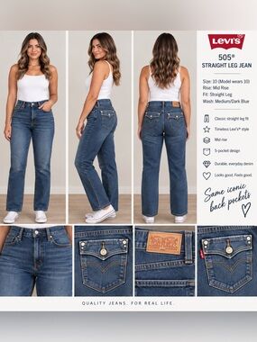 Levi's 505 Straight Leg Women’s Jeans 10